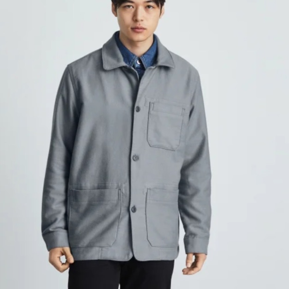 Flannel Chore Jacket in NAVY BLUE NWT
